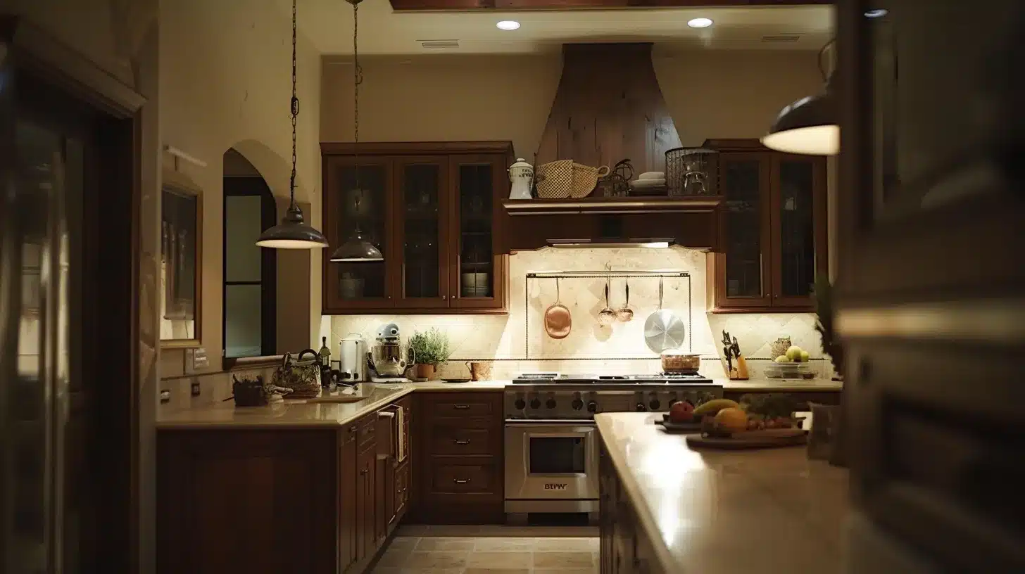 a cozy, well-lit kitchen showcases the elegant transformation of freshly installed custom cabinetry, highlighting rich wood textures and sleek lines that epitomize craftsmanship in home remodeling.